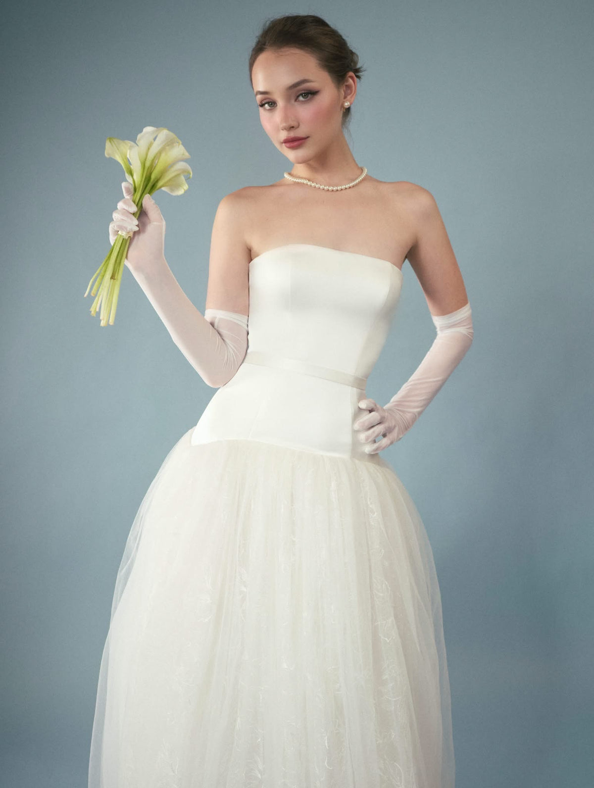 White Wedding Angelique Tulle Maxi Dress