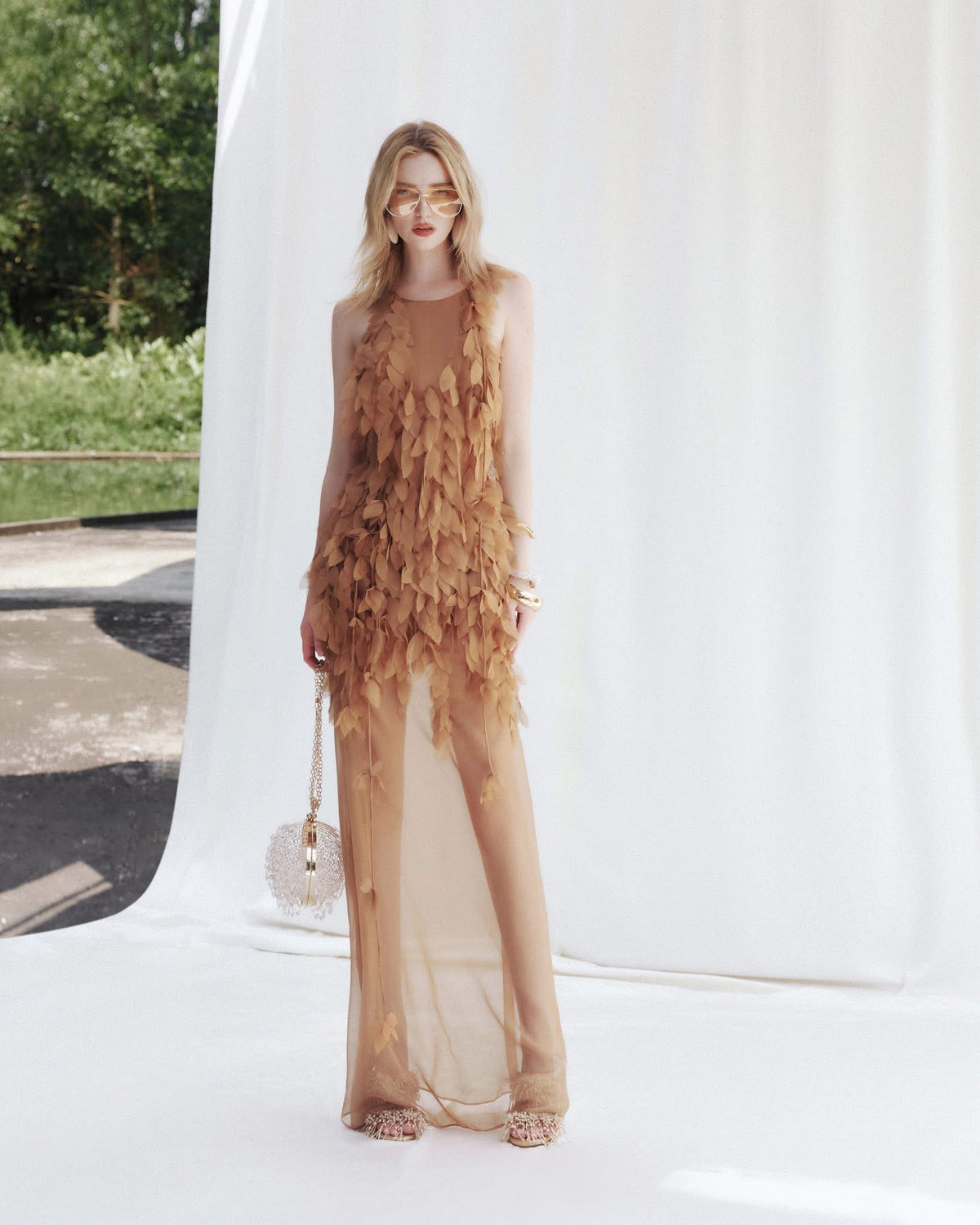 MUSTHAVE Fairycore Elegant Brown Olivia Lace Midi Dress