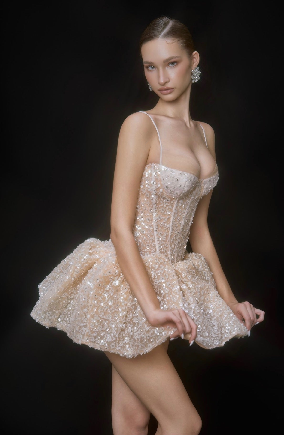 MAEL FEMME Sexy Vacation Cream Sylvia Mini Dress