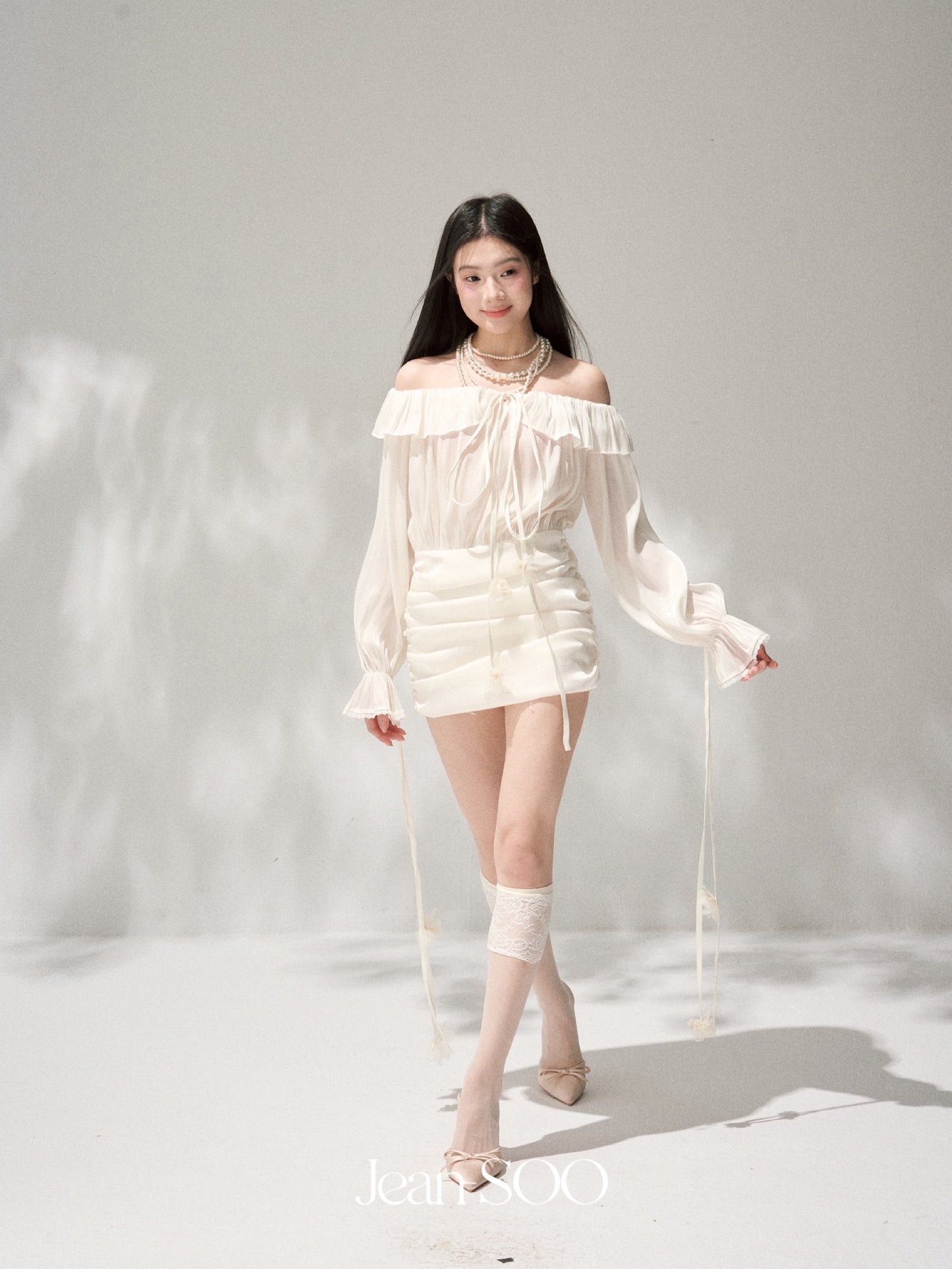 JEAN SOO Sweet Vacation White Floral Mini Dress