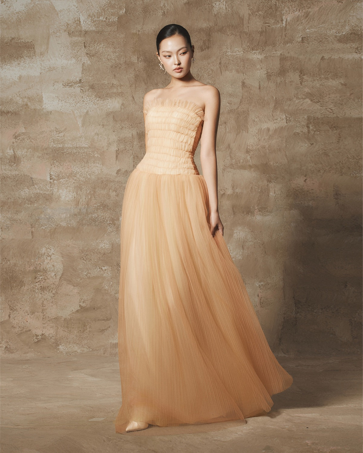 BYDI Fairycore Elegant Vacation Sona Organge Maxi Dress