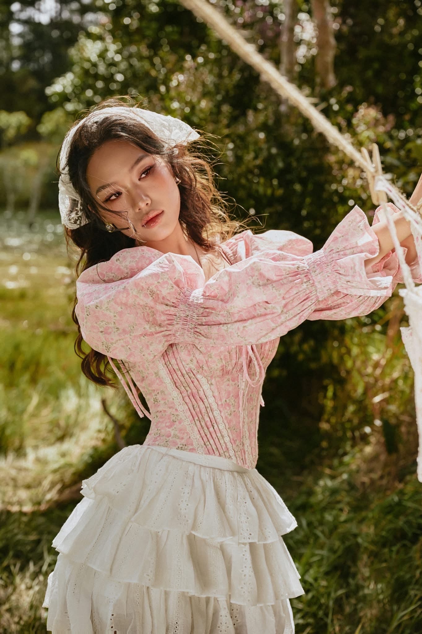 SISSY NATION Sweet Elegant Fairycore Pink Layla Top