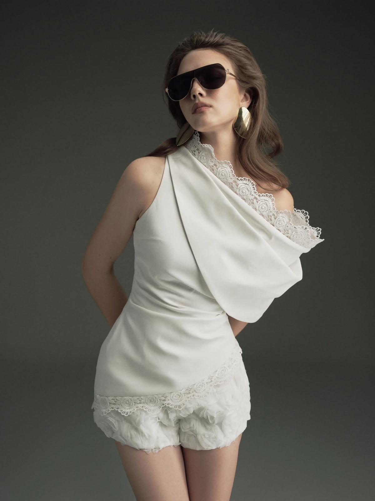 OIA STUDIOS Brown Vacation Formal Aily Top