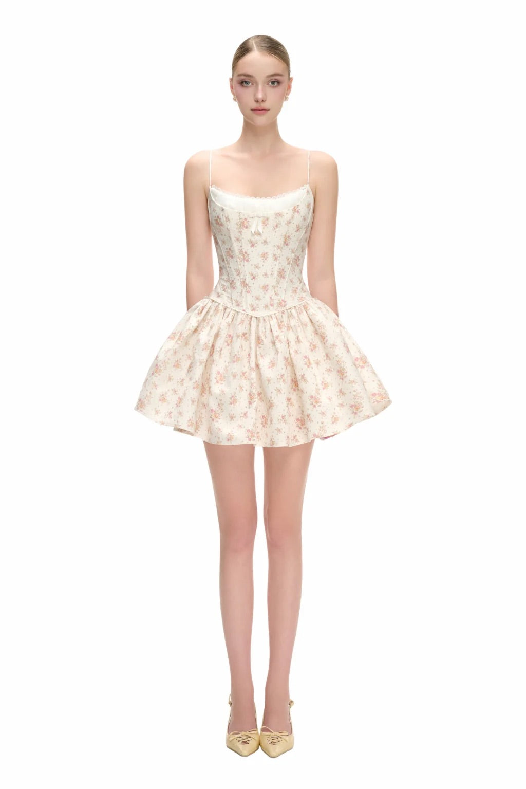 JUBIN Floral White Marnie Mini Dress
