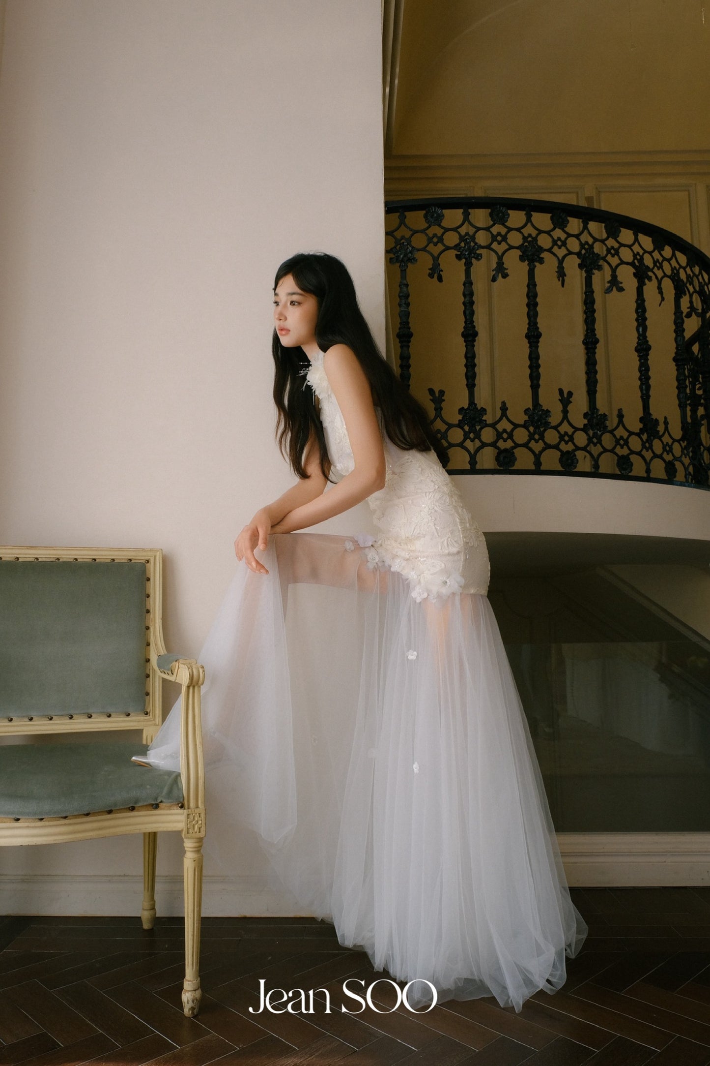 JEAN SOO White Lace Maxi Dress