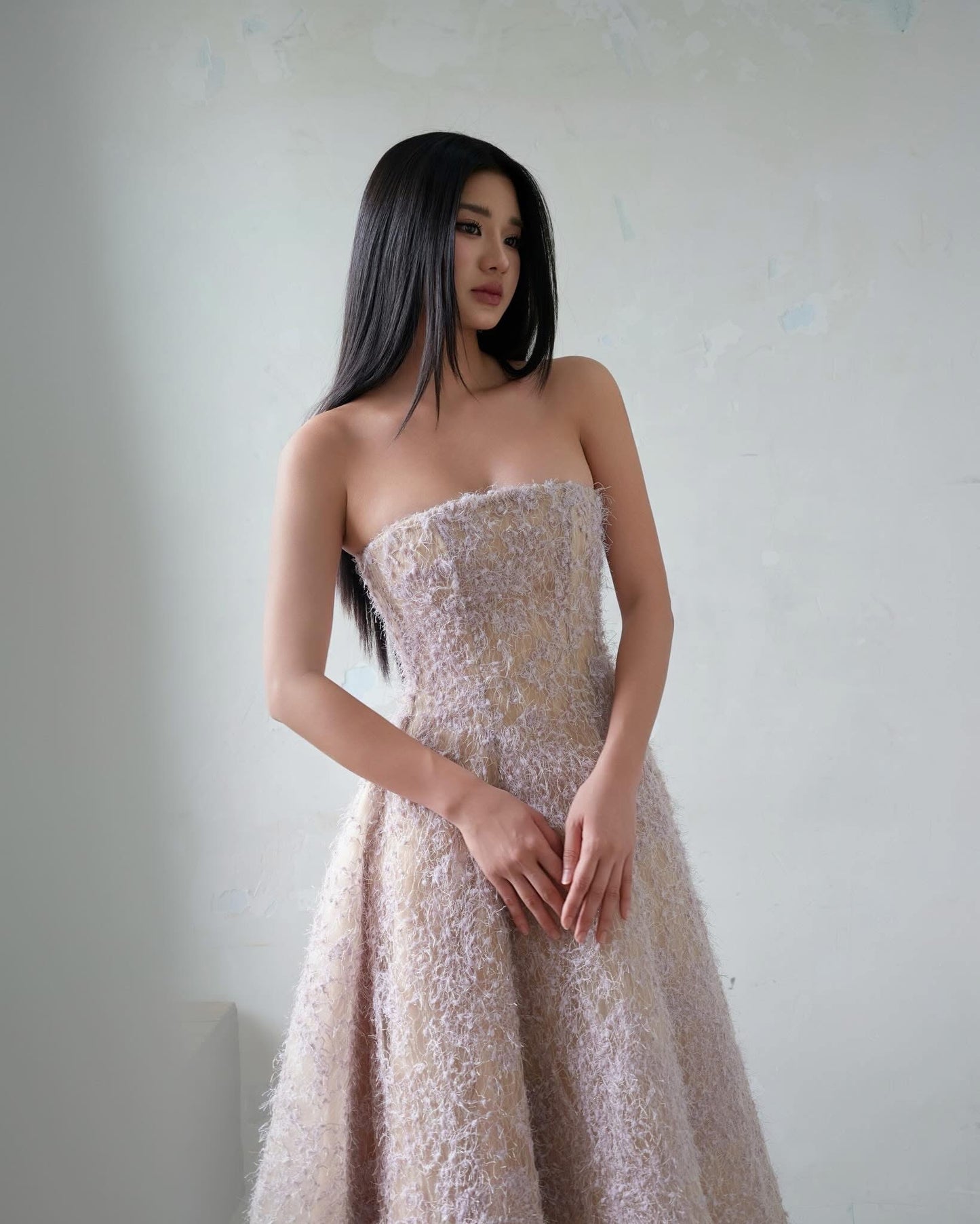 DELICIAE Gold Floral Cindy Maxi Dress