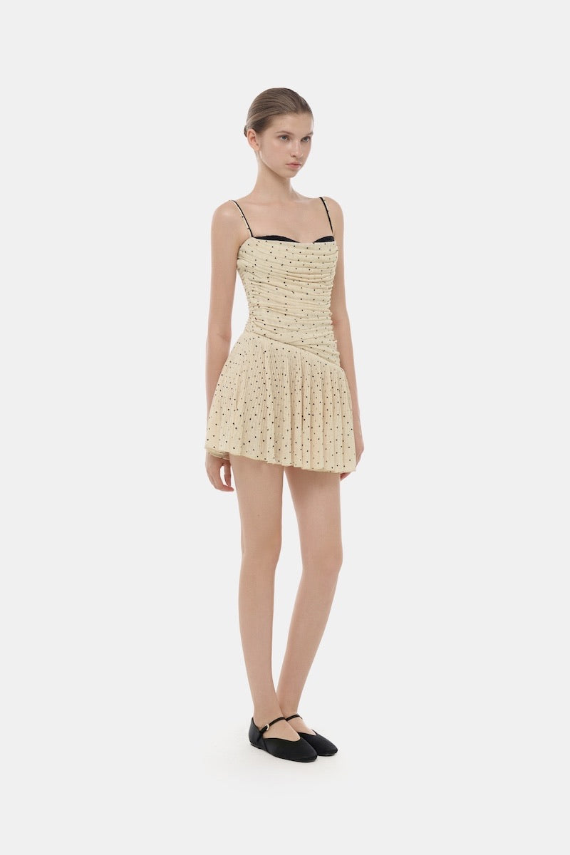 MONTSAND White Polka Dot Mini Dress