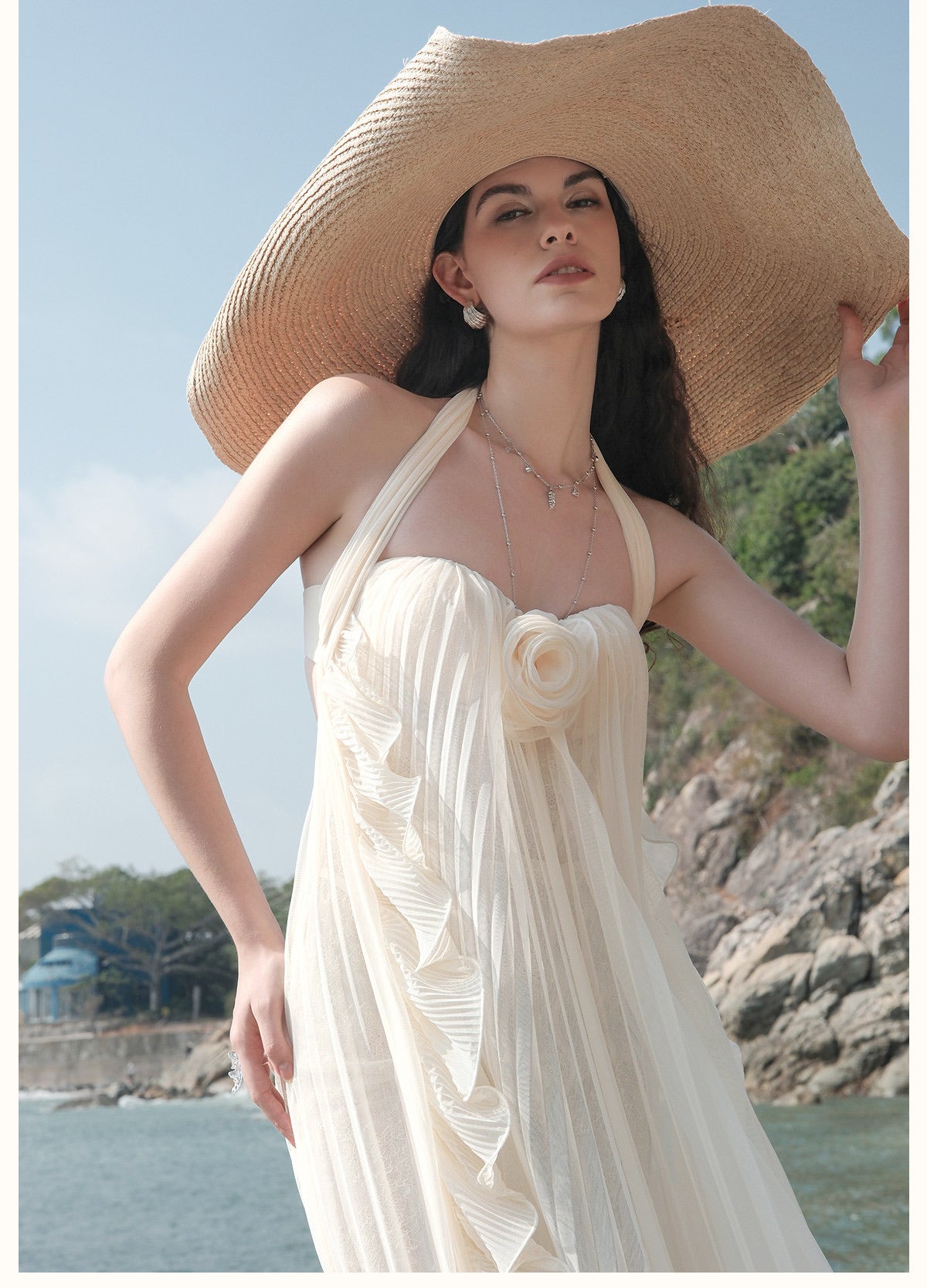 SHEERLUCK Brown Thessa Vacation Maxi Dress