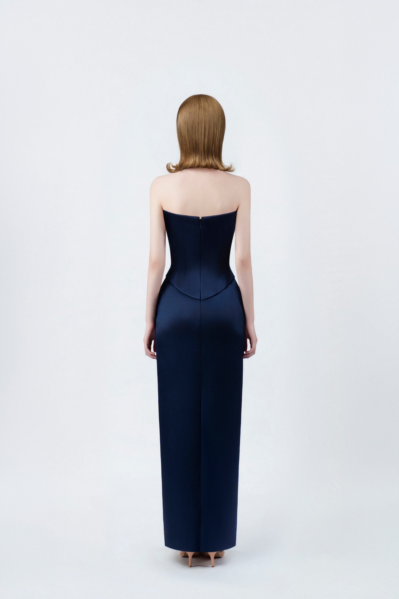DETHEIA Elegant Minimalist Blue Cassiopeia Maxi Dress
