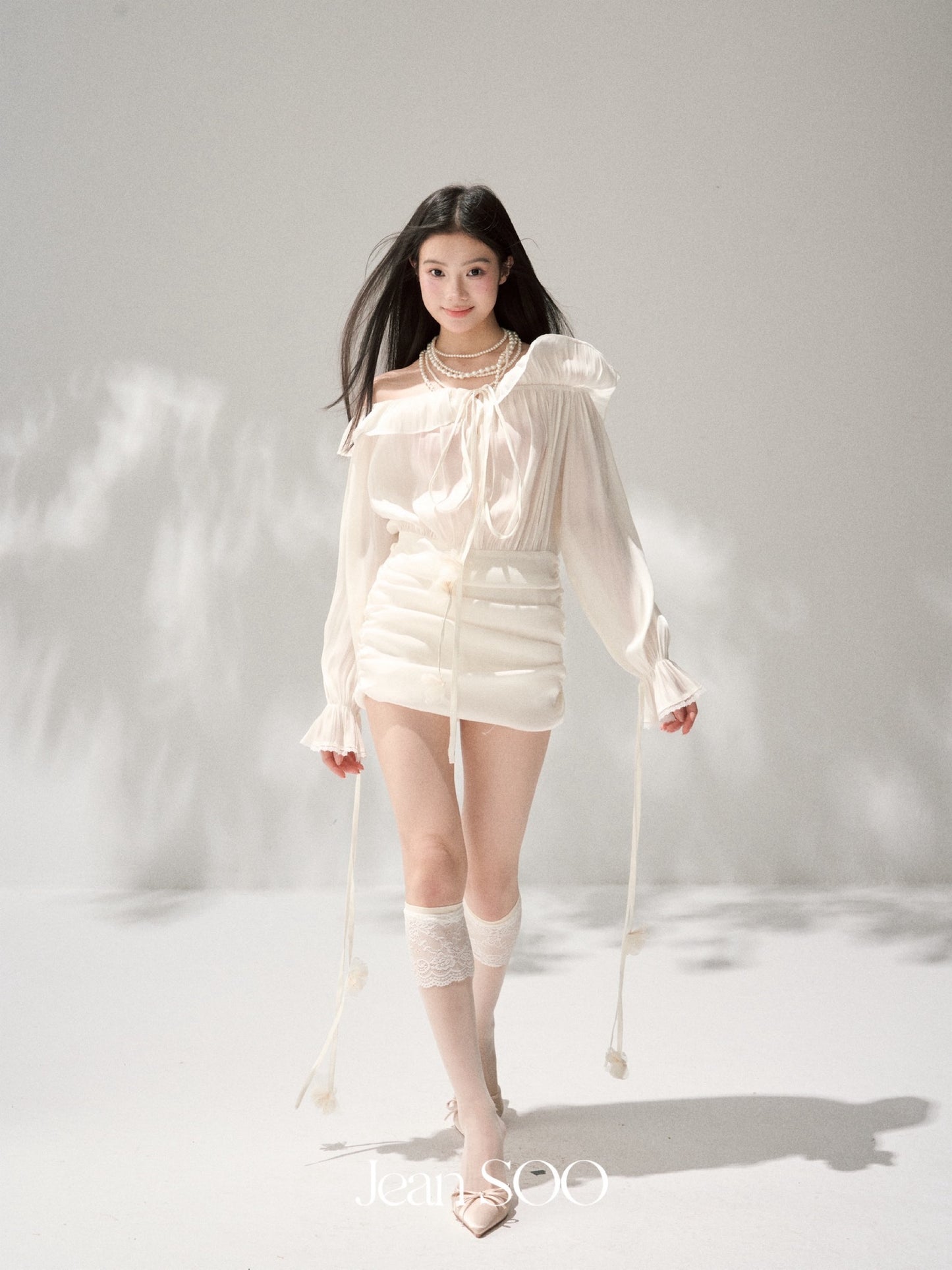 JEAN SOO Sweet Vacation White Floral Mini Dress