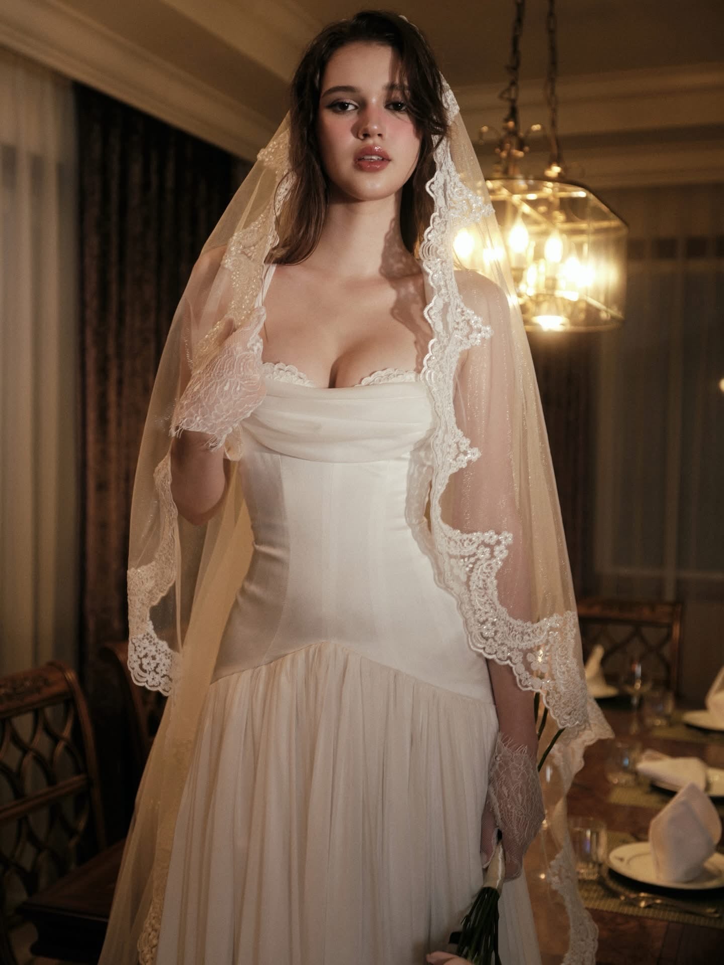 KISSERINE ATELIER Elegant Fairycore White Gown Camilla Maxi Dress