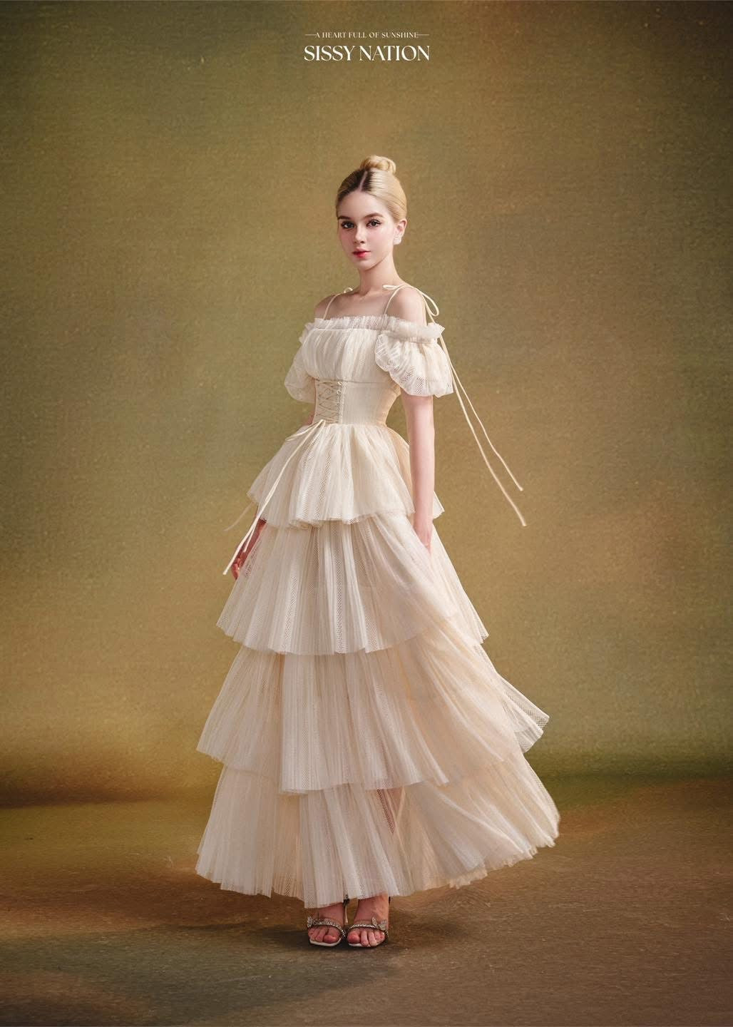 SISSY NATION White Corset Maxi Dress