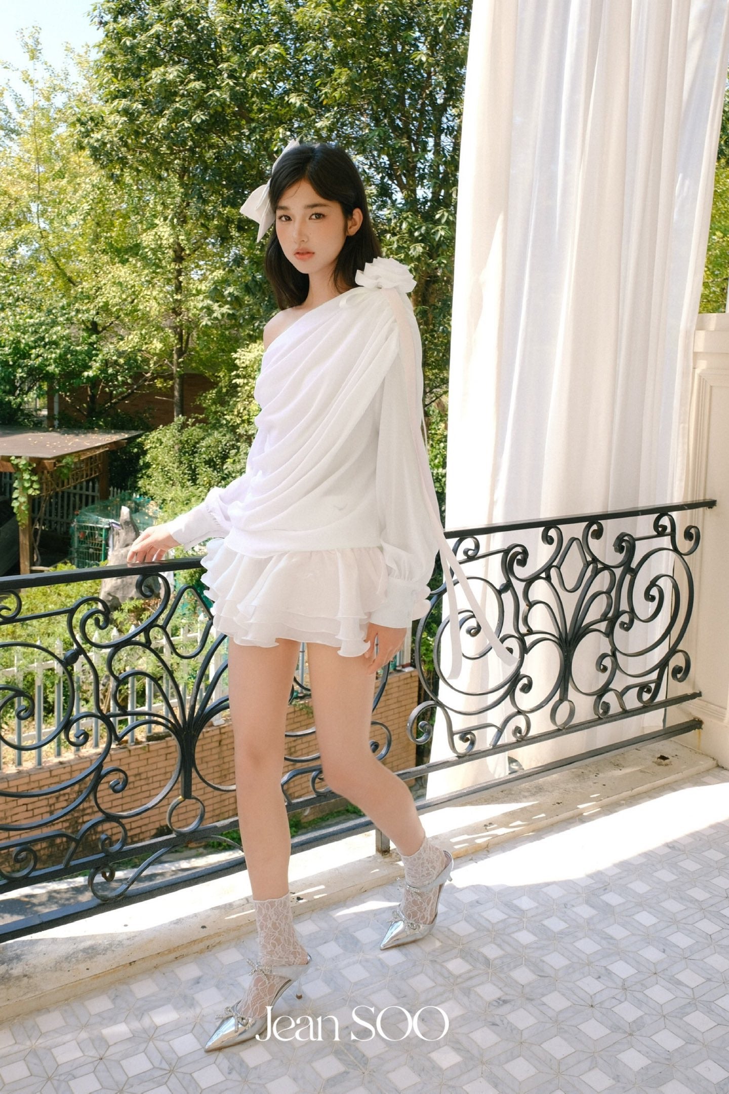 JEAN SOO Sweet Vacation White Rose Top & Skirt