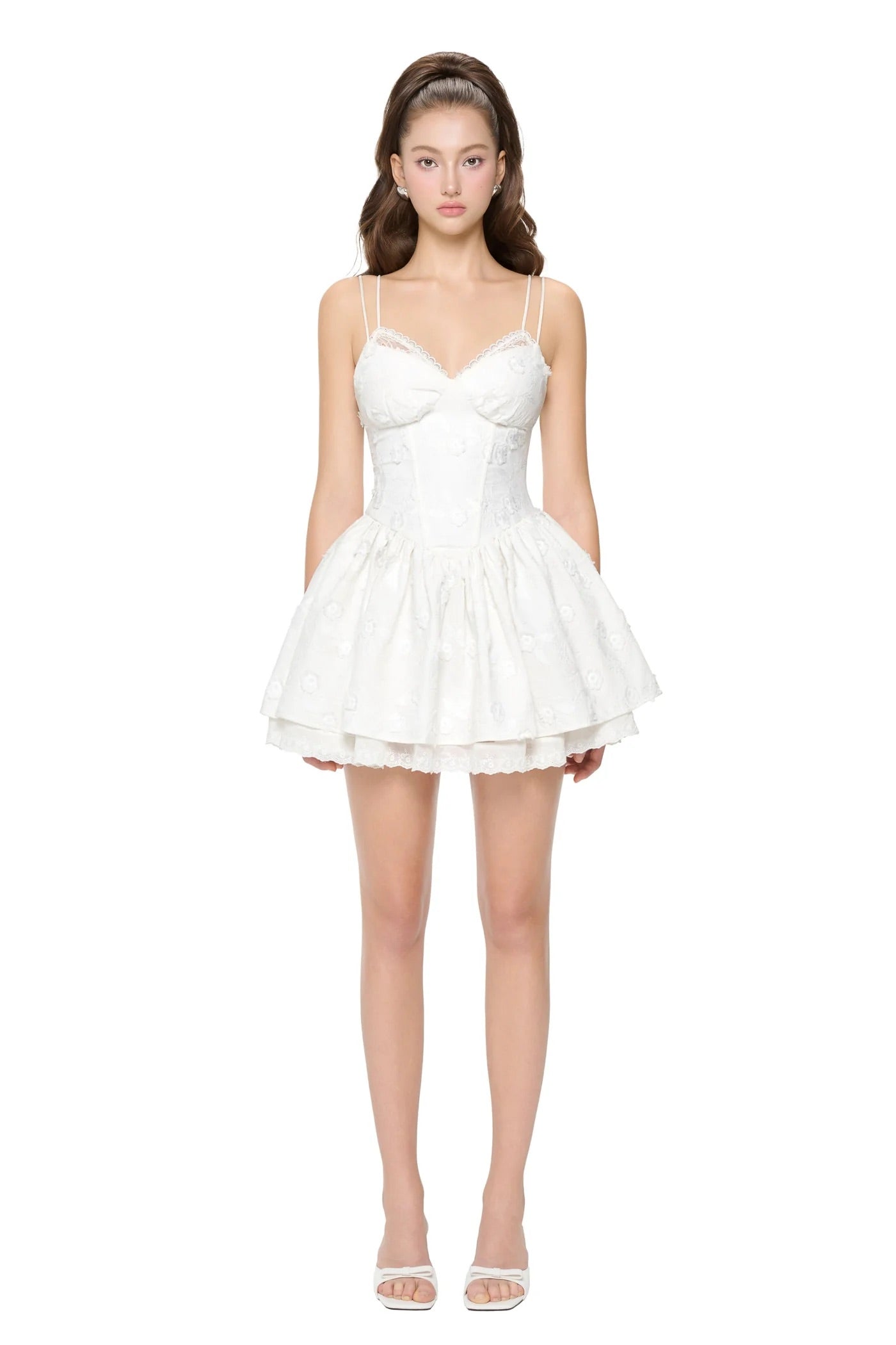 JUBIN White Elia Jumpsuit Mini Dress