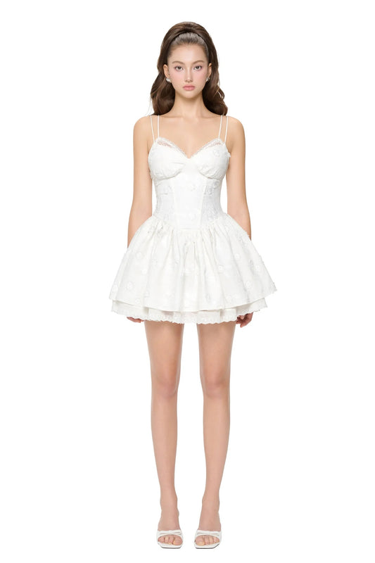 JUBIN White Elia Jumpsuit Mini Dress