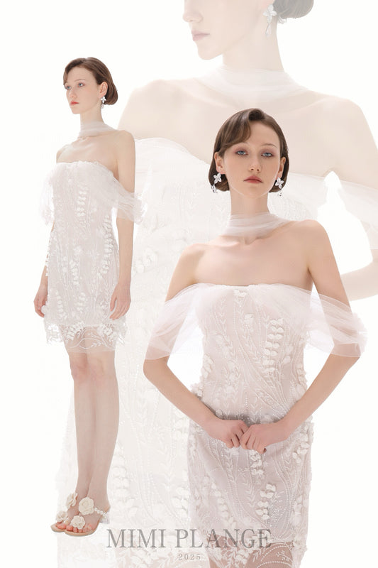 MIMI PLANGE White One-shoulder Mini Dress