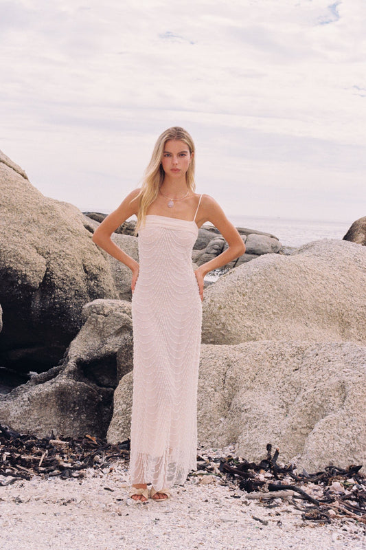 MIN PURA White Vacation Sweet Zebra
Pearl Maxi Dress