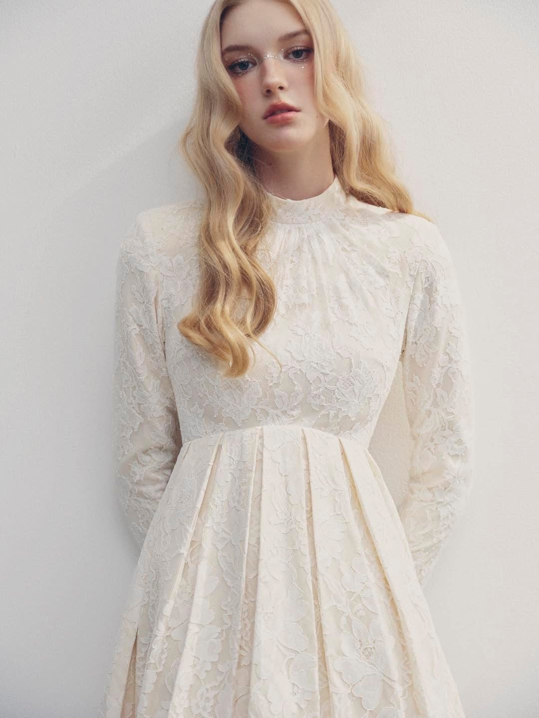 DELICIAE White Elegant Opal Mini Dress