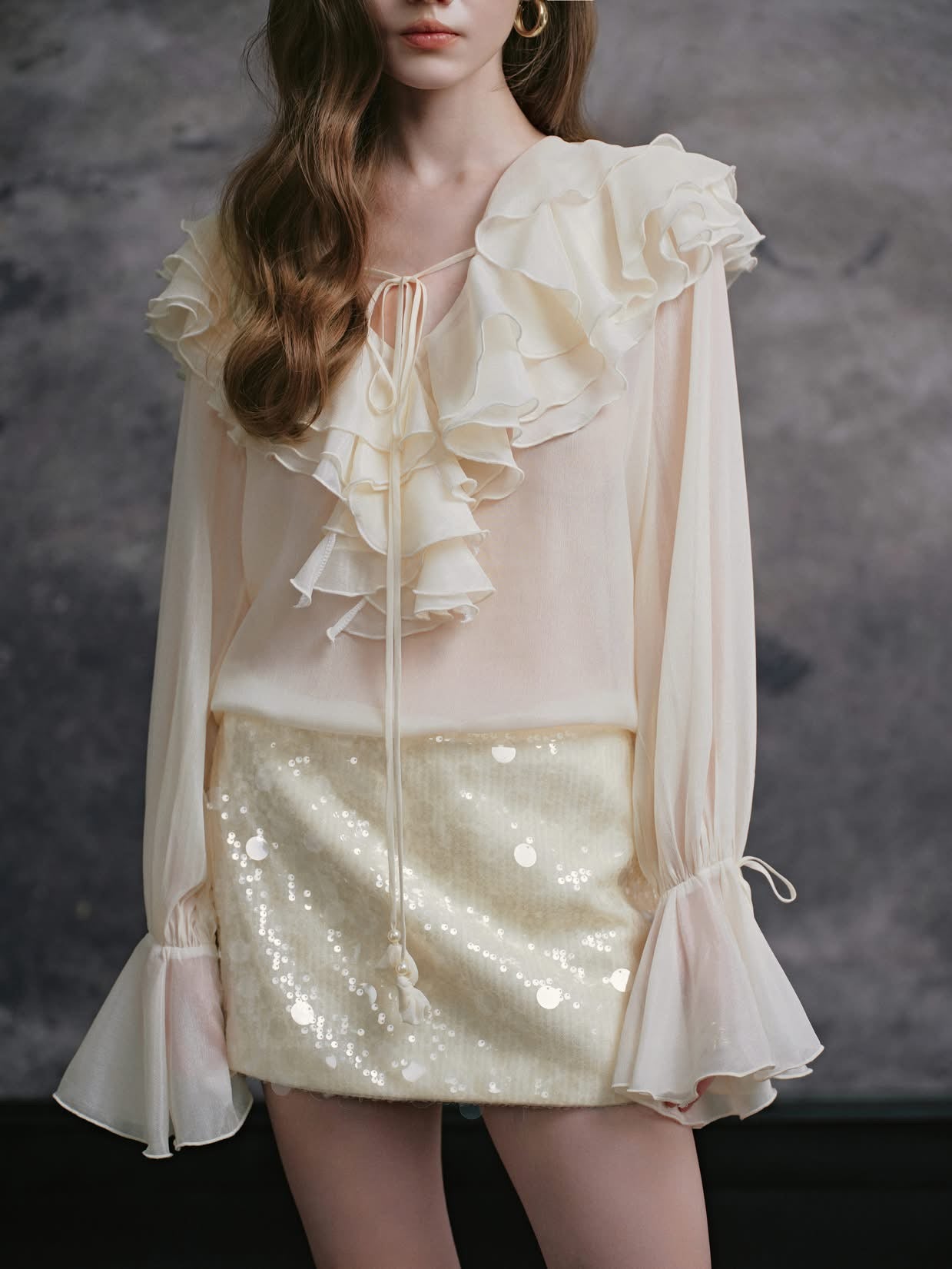 DELICATE Cream Kenna Top & Skirt