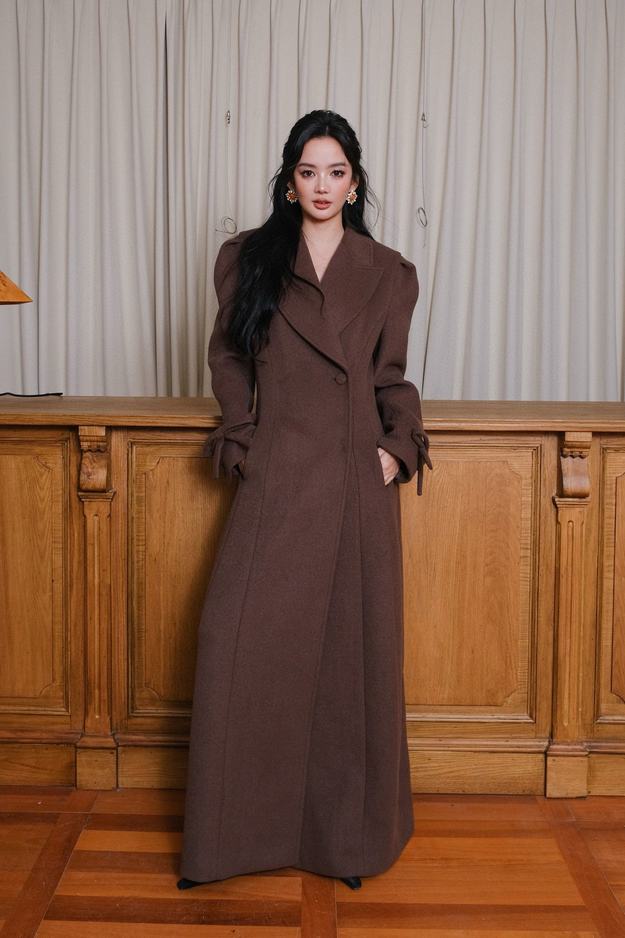 Maison Wester Brown Wool Coat