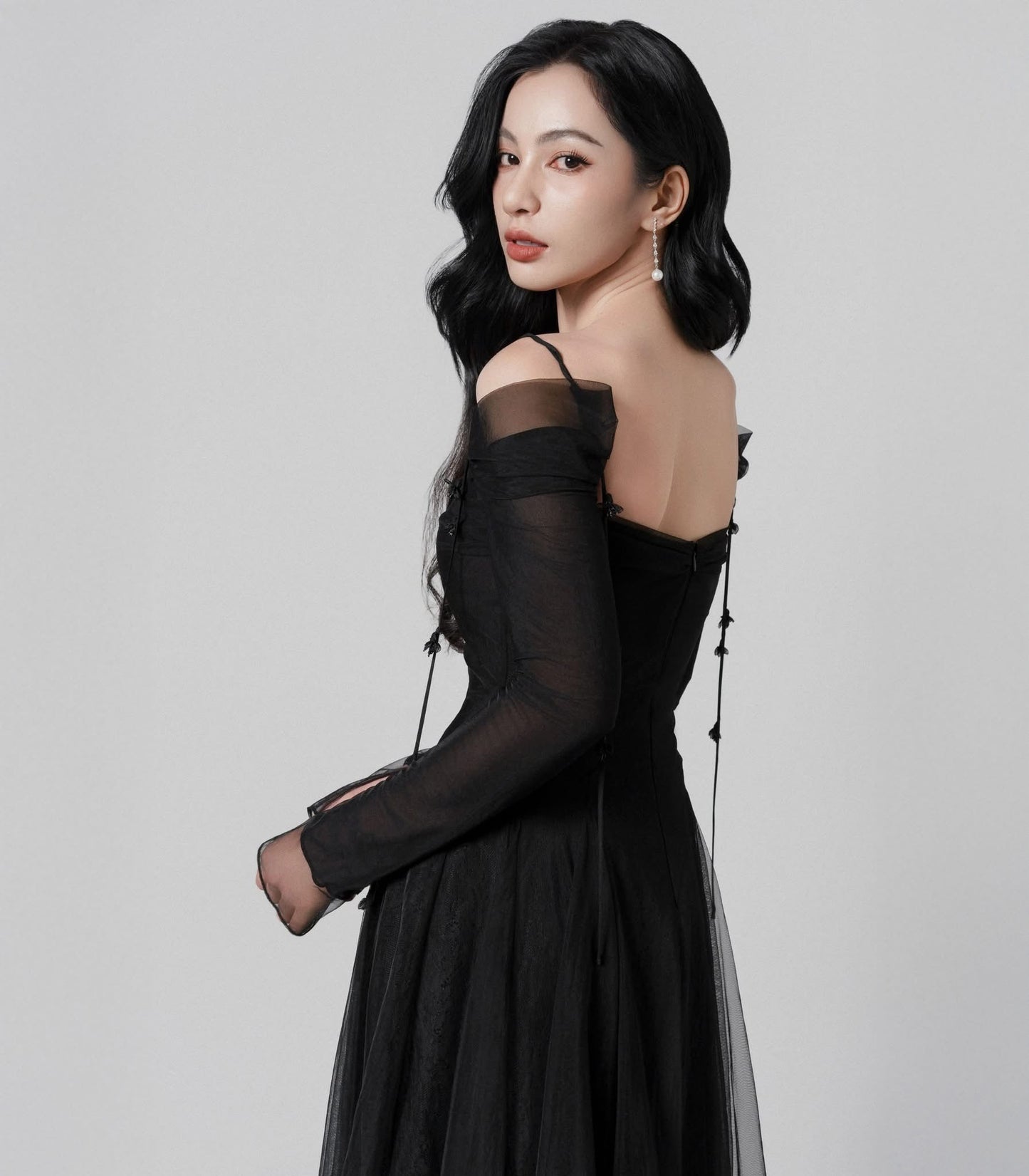 Black Layer Midi Dress