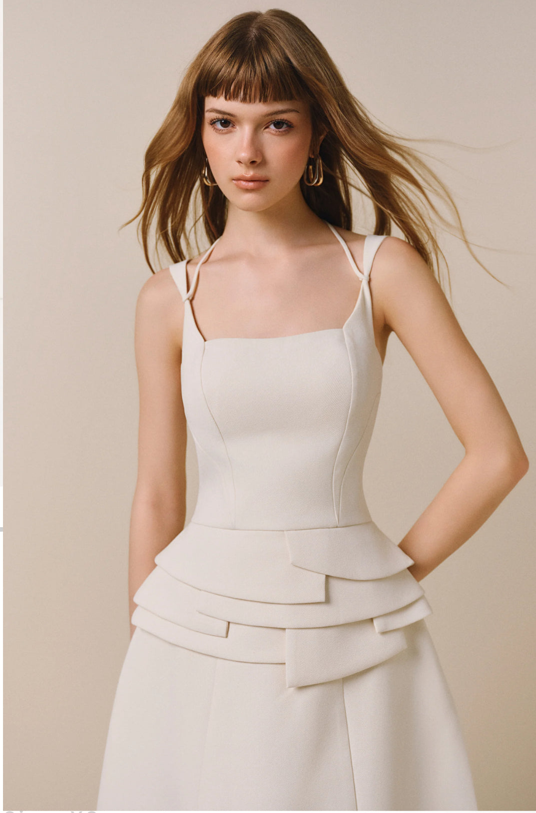 CICI WHITE SOLEI Midi Dress