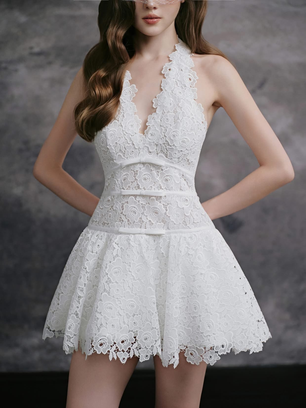 DELICATE White Jumi Lace Mini Dress