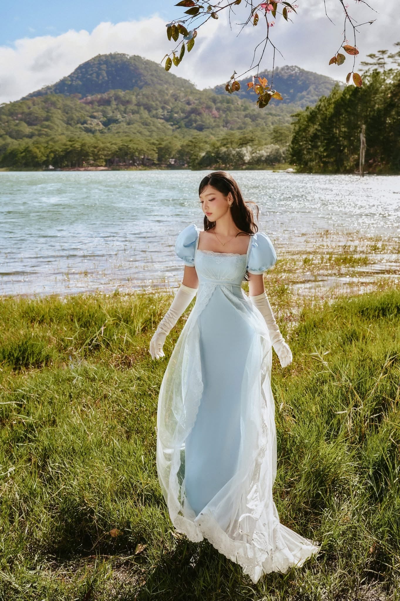 SISSY NATION Sweet Elegant Fairycore Pink Daphne Silk Maxi Dress