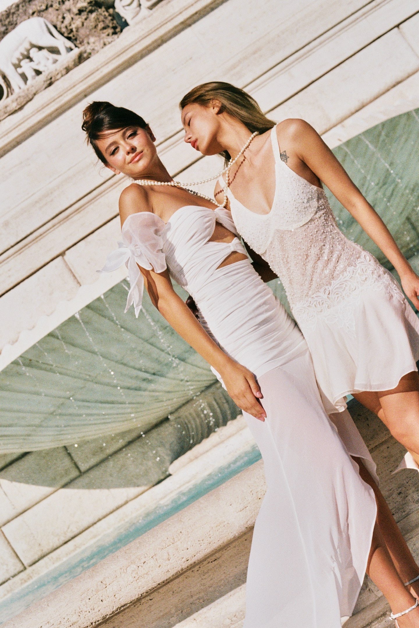 MINPURA White Bow Midi Dress