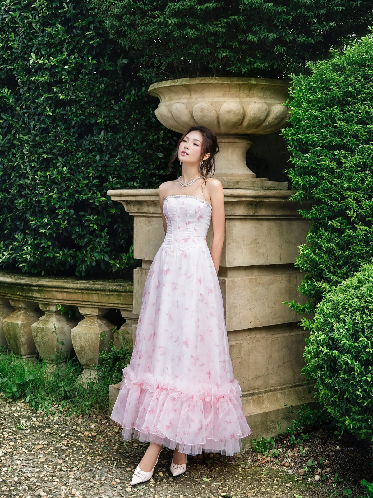 LANE CI Pink midi dress