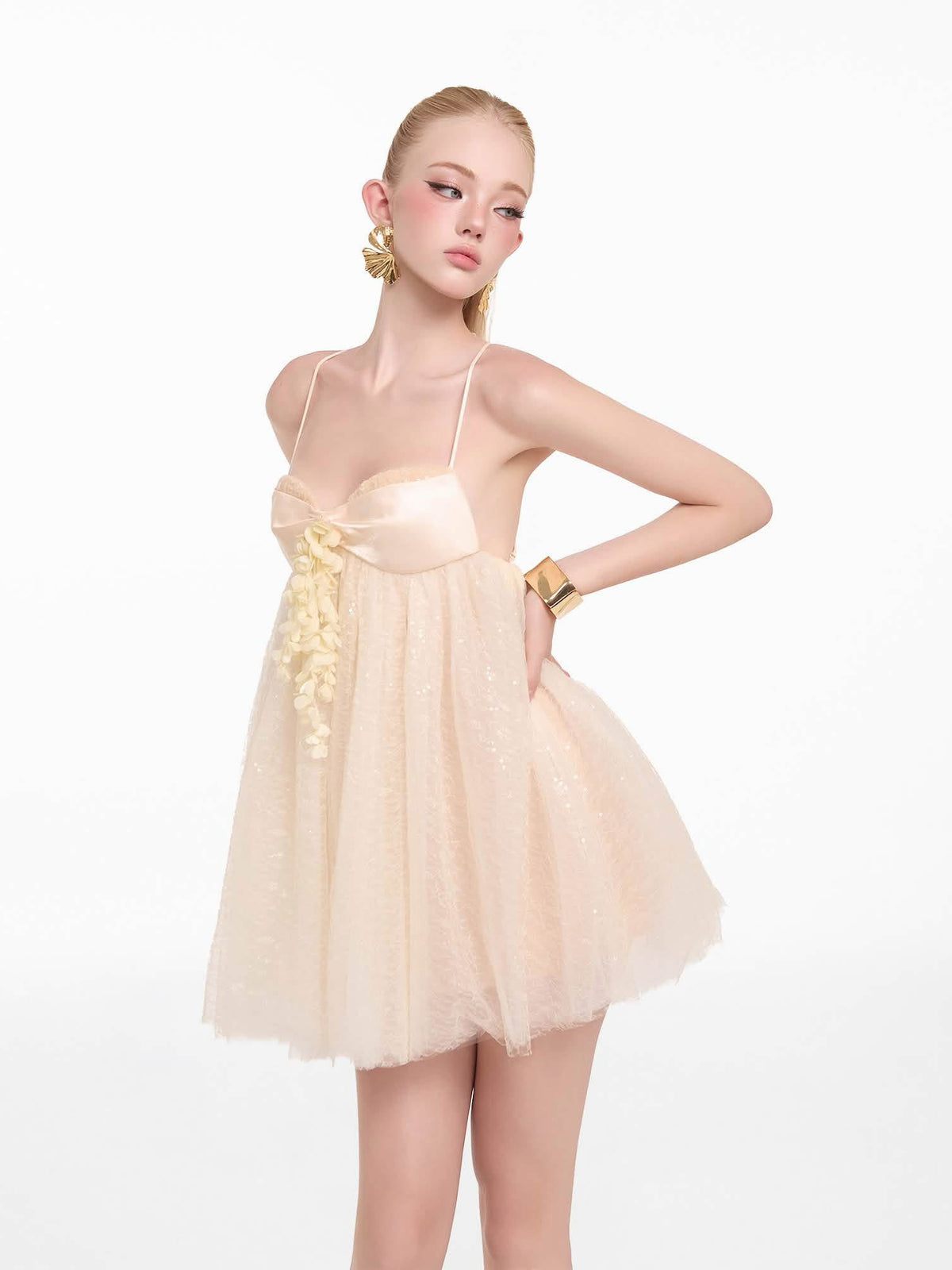 Yellow Eclat Tulle Mini Dress
