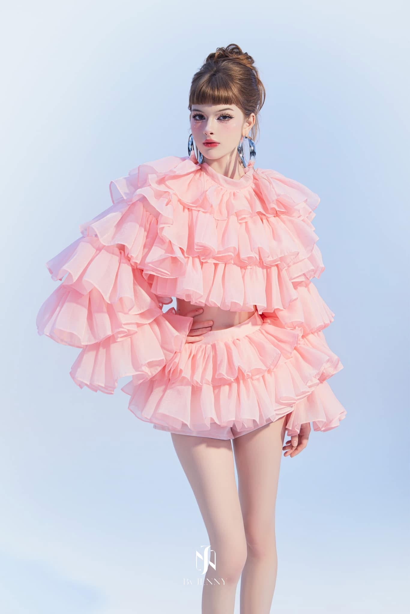 BY JENNY PINK TOP& Skirt Set