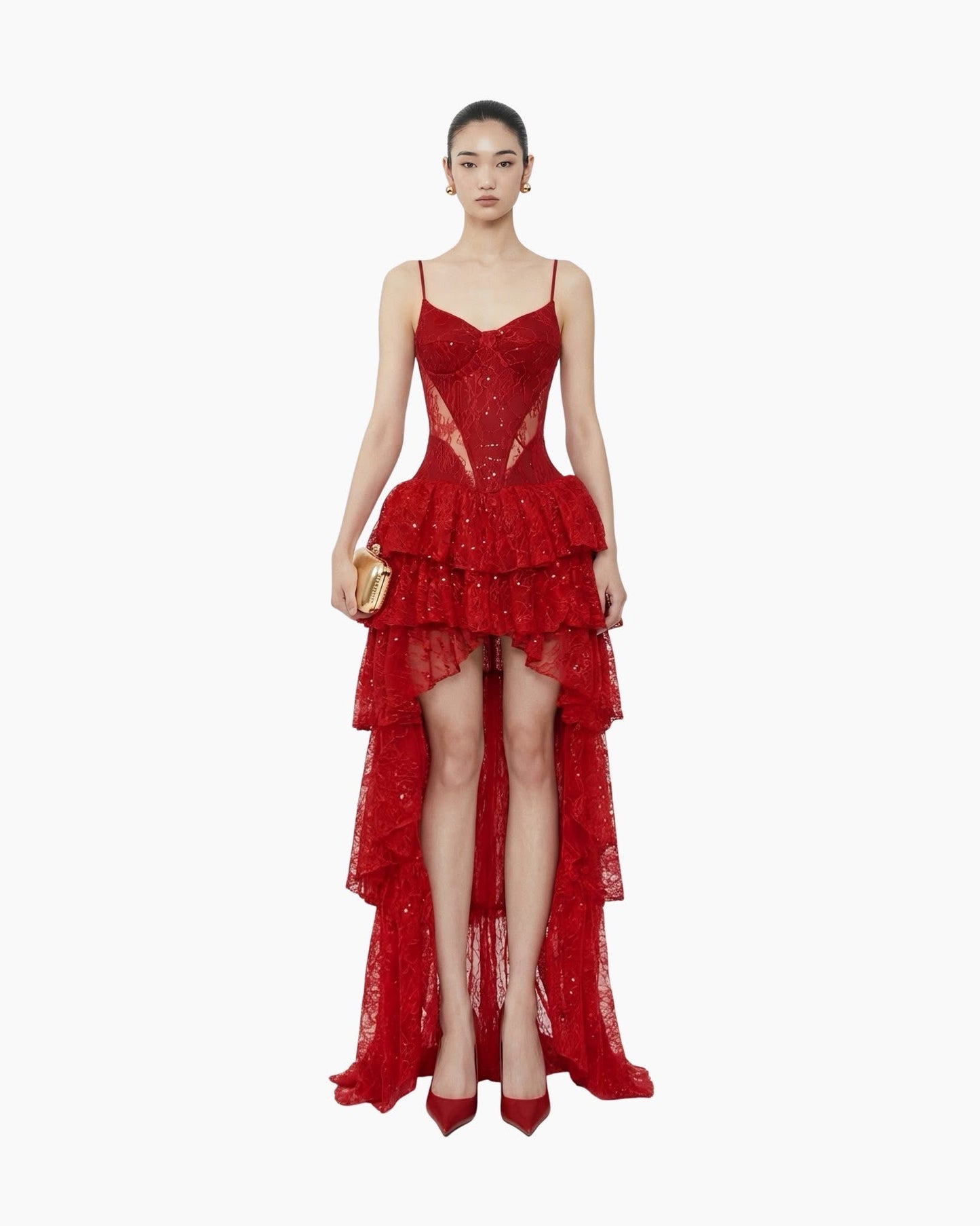 MAEL FEMME Sexy Vacation Red Rylina Maxi Dress