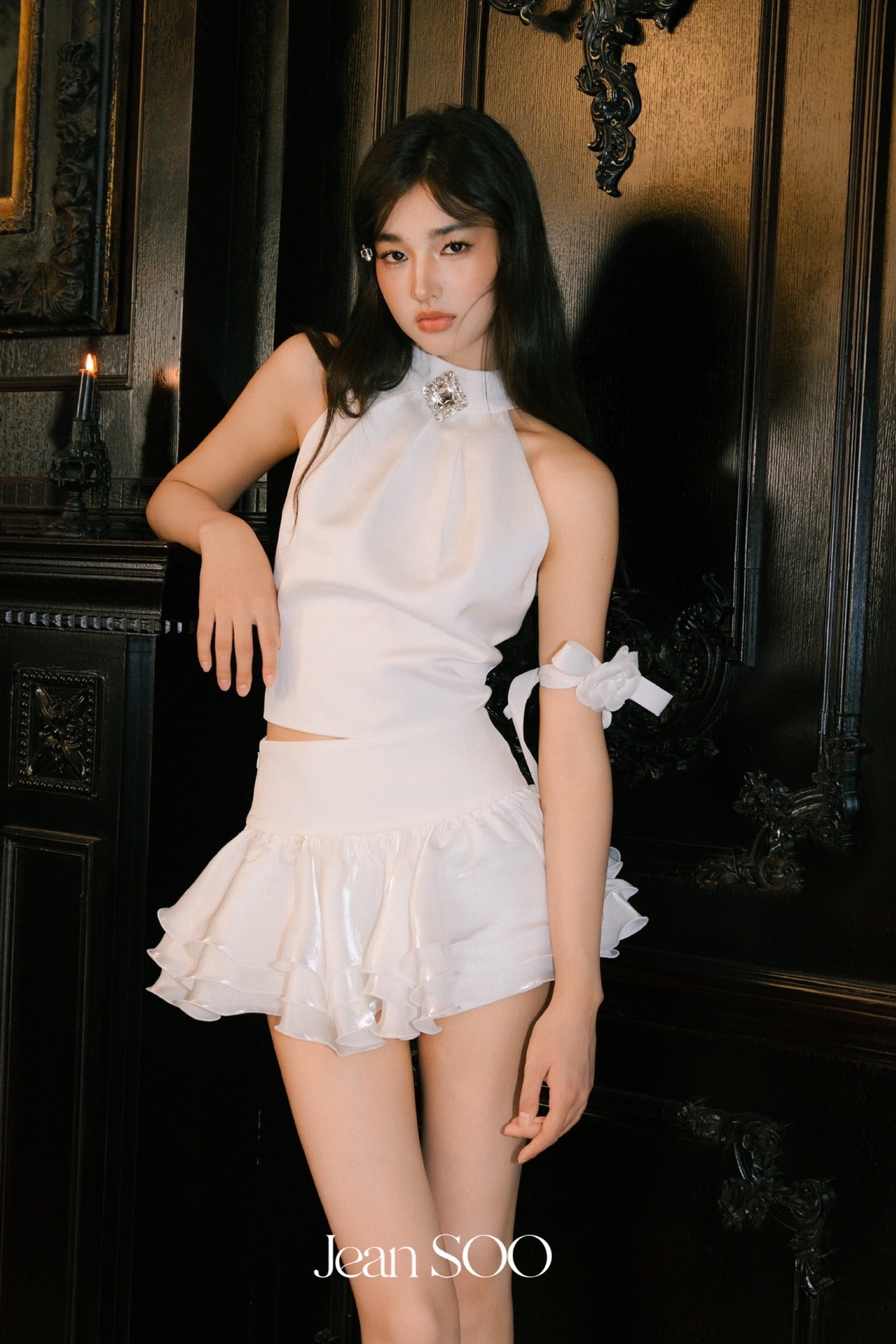 JEAN SOO Sweet Vacation White Diamond Top & Skirt