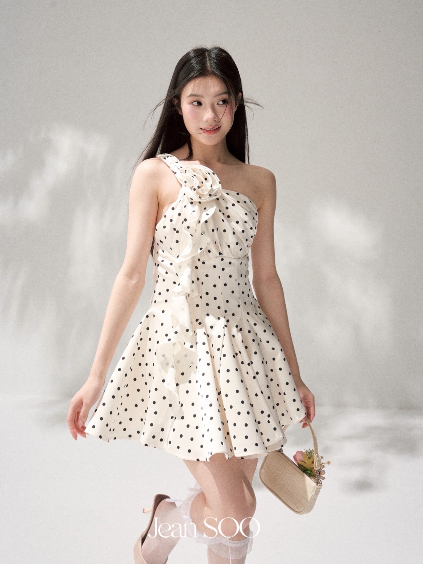 JEAN SOO Sweet Vacation White Rose Mini Dress