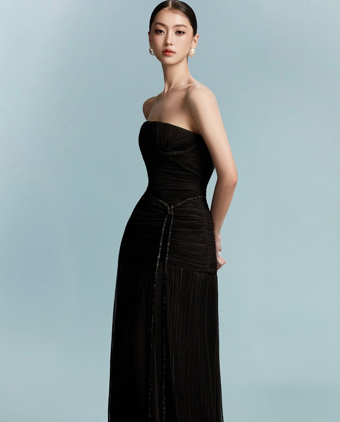 BYDI Elegant Minimalist Black Soma Maxi Dress