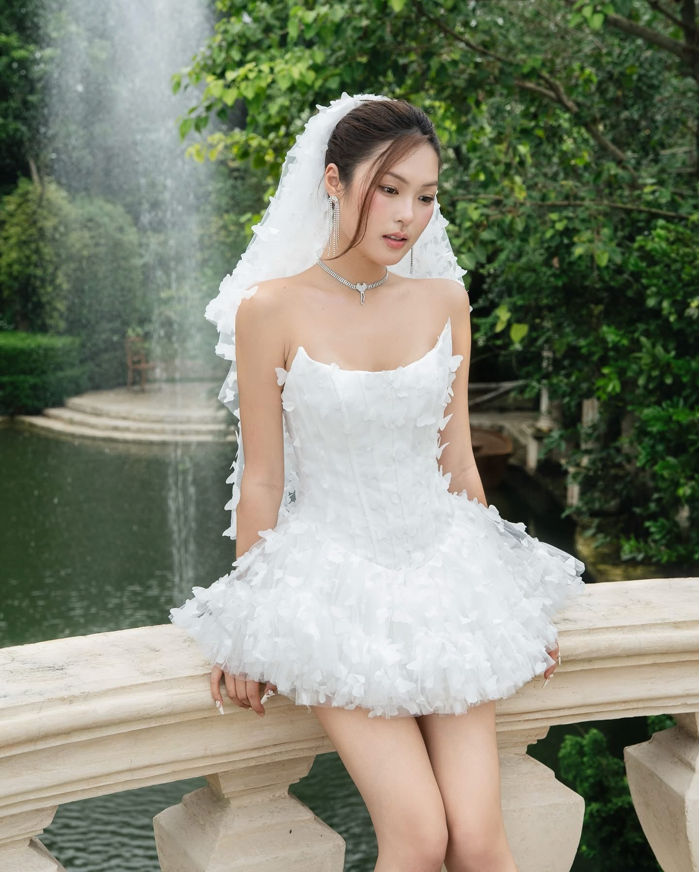 LANE CI White Swan Mini Dress
