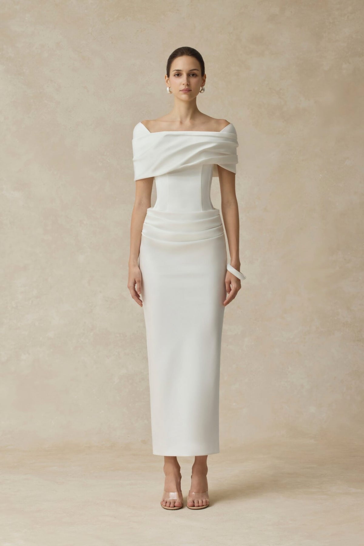 White Solara Bodycon Maxi Dress