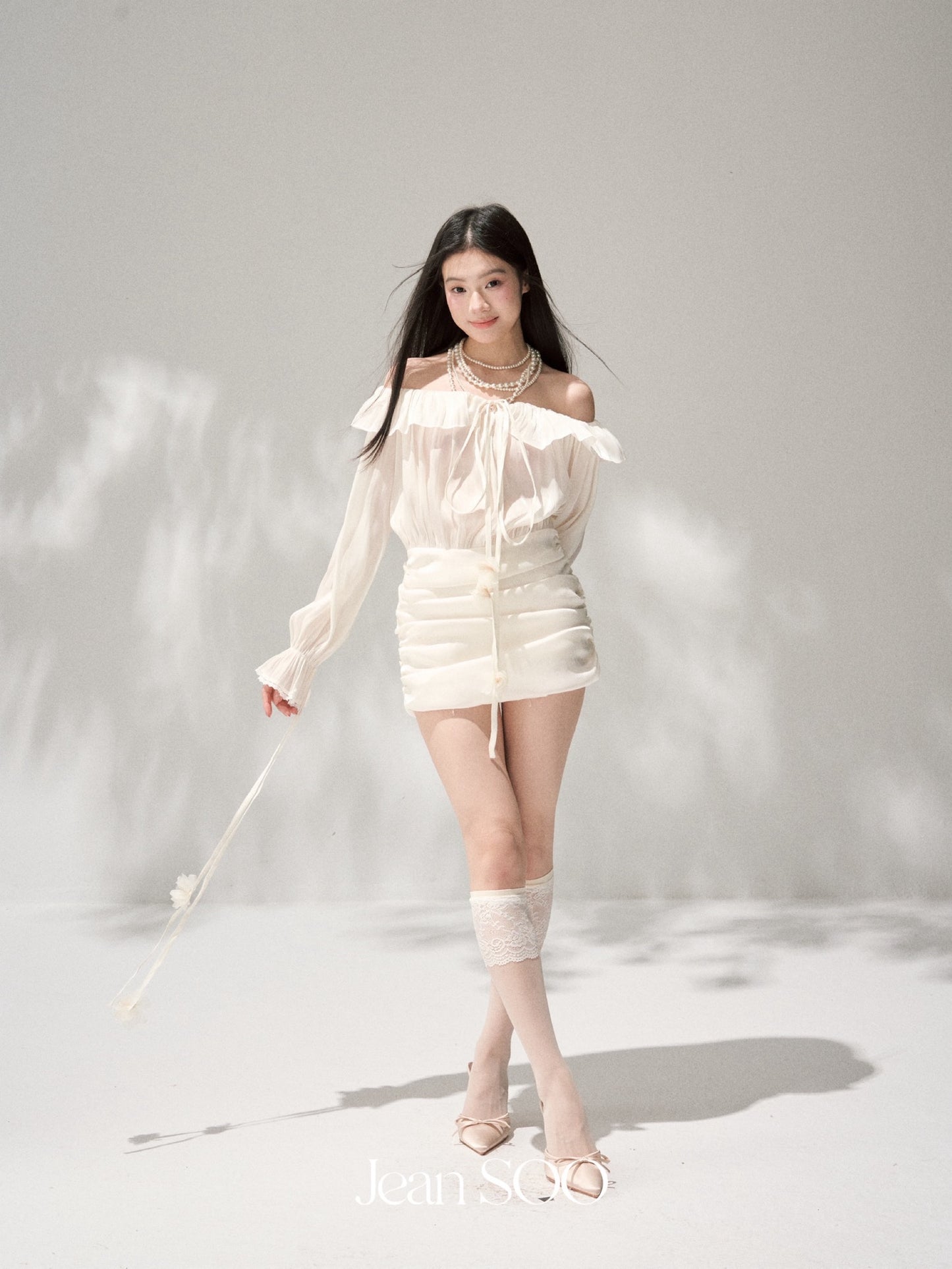 JEAN SOO Sweet Vacation White Floral Mini Dress