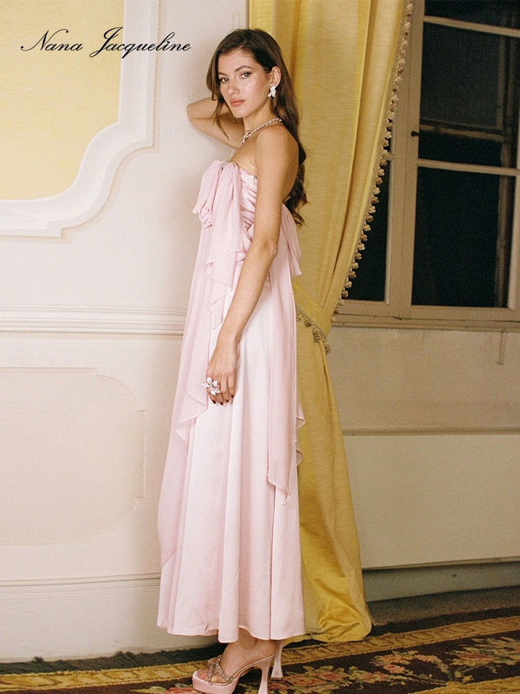 Nana Jacqueline pink strapless maxi dress