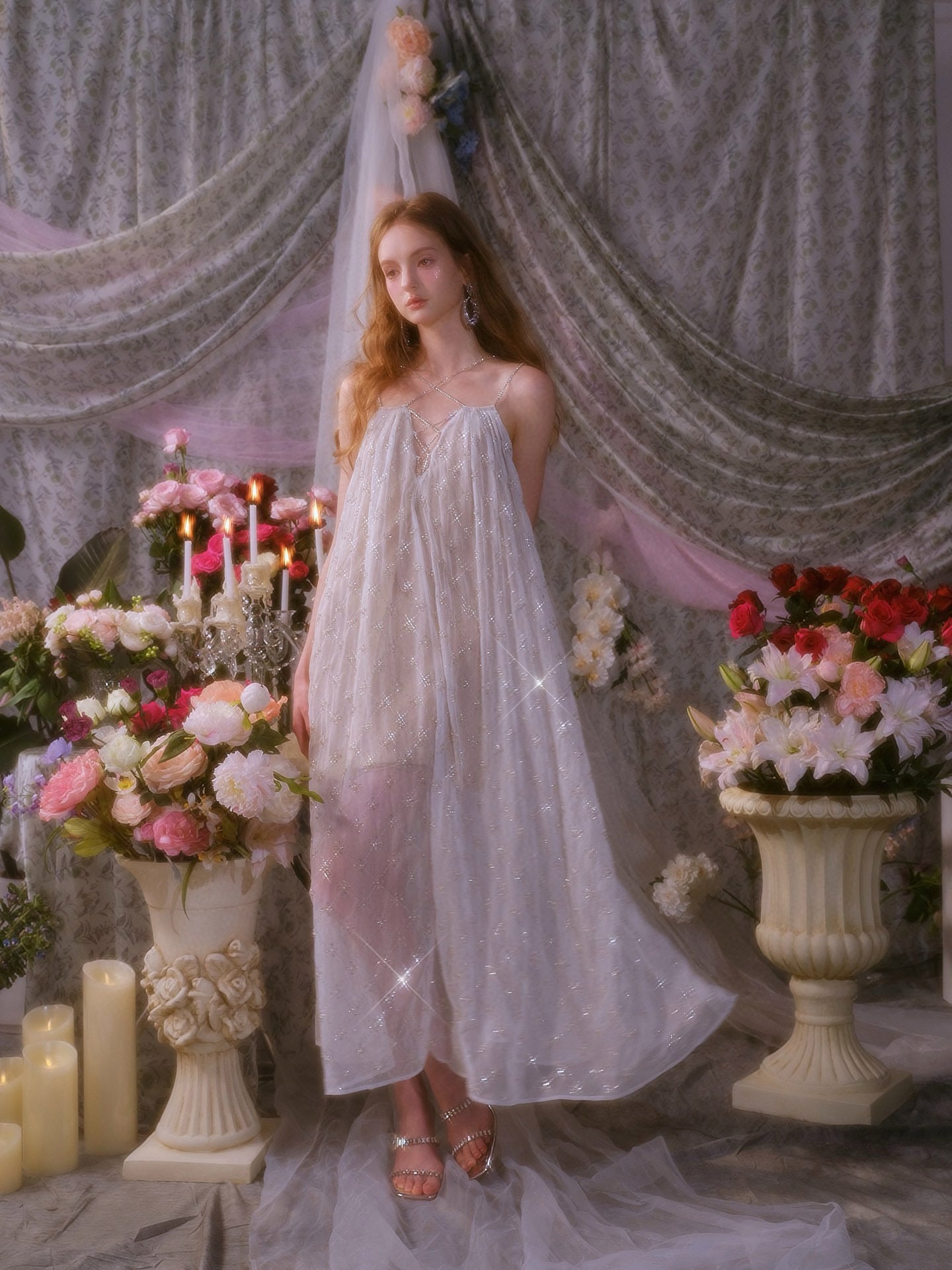WARDROBE BY CHEN White Wedding Halter Maxi Dress