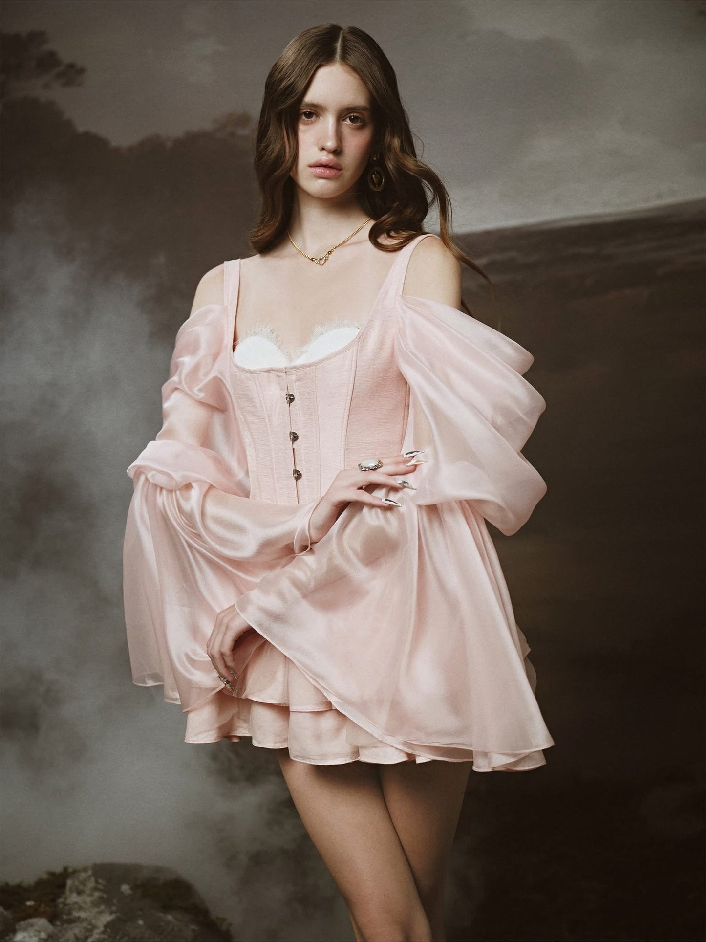 LINH PHUNG Pink Calla Mini Dress