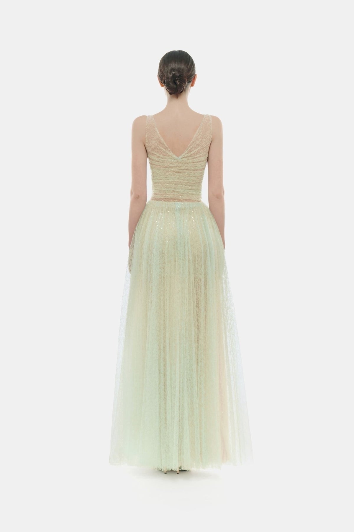 MONTSAND Green Blue Purple Violet Drapped Maxi Dress