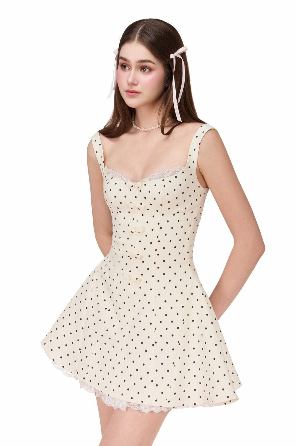 JUBIN White Dottie Mini Dress
