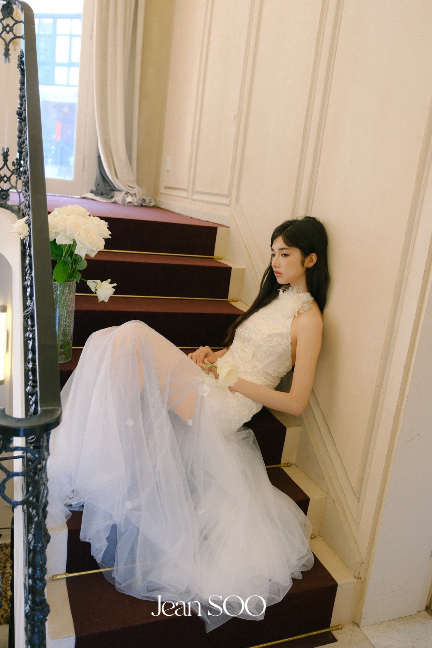 JEAN SOO White Lace Maxi Dress