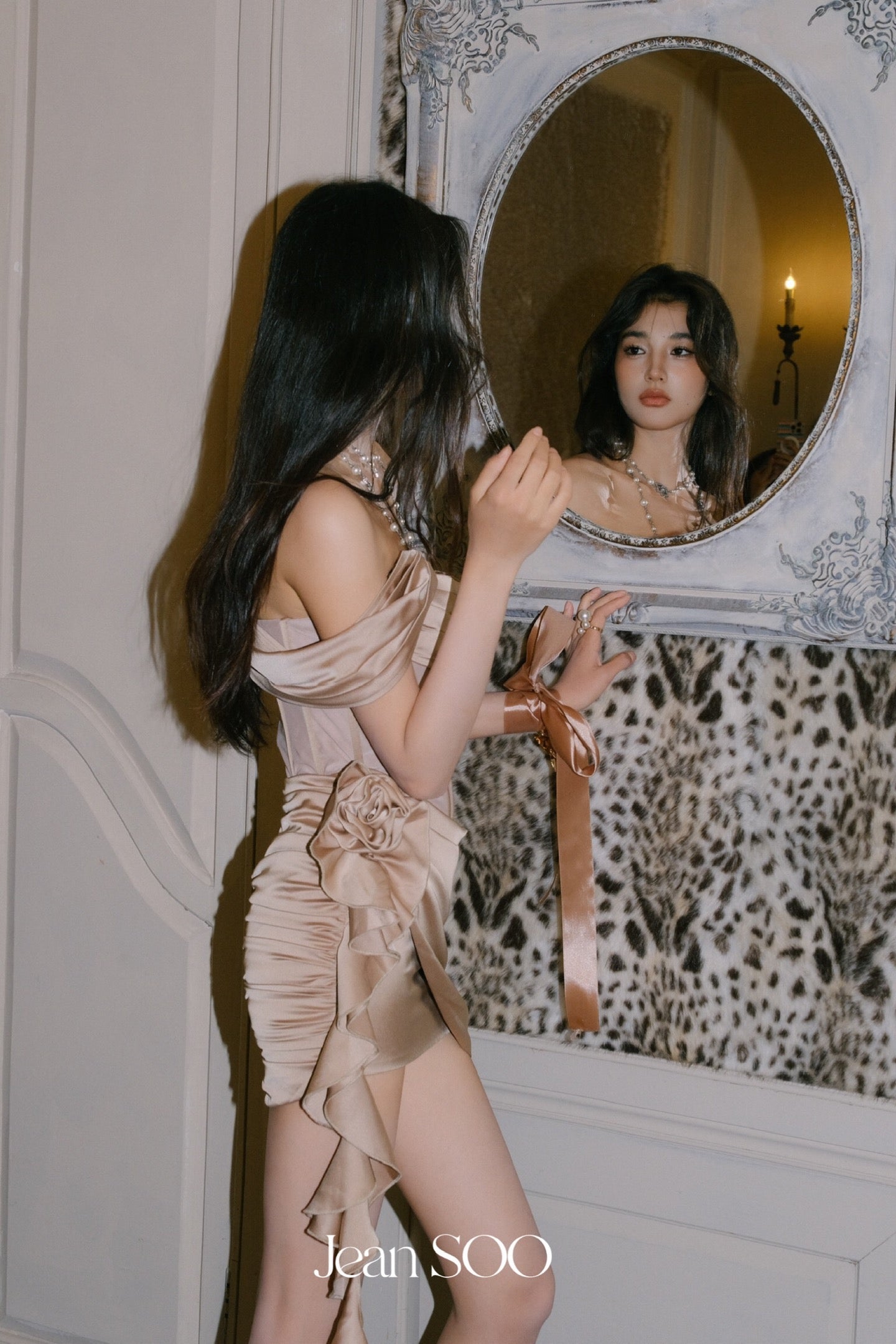 JEAN SOO Nude Mini Dress