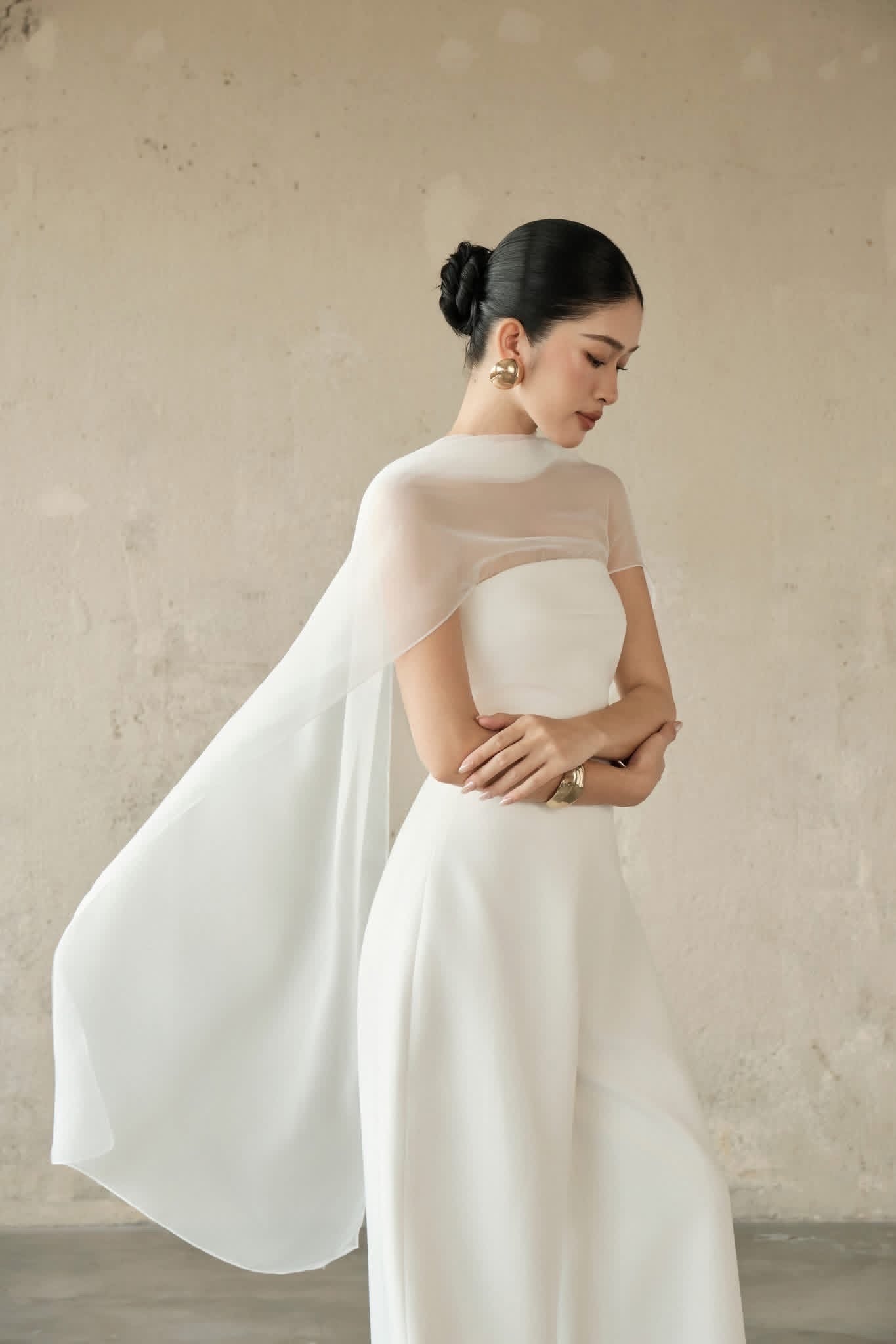 DELICIAE White Jane Jumpsuit Maxi Dress