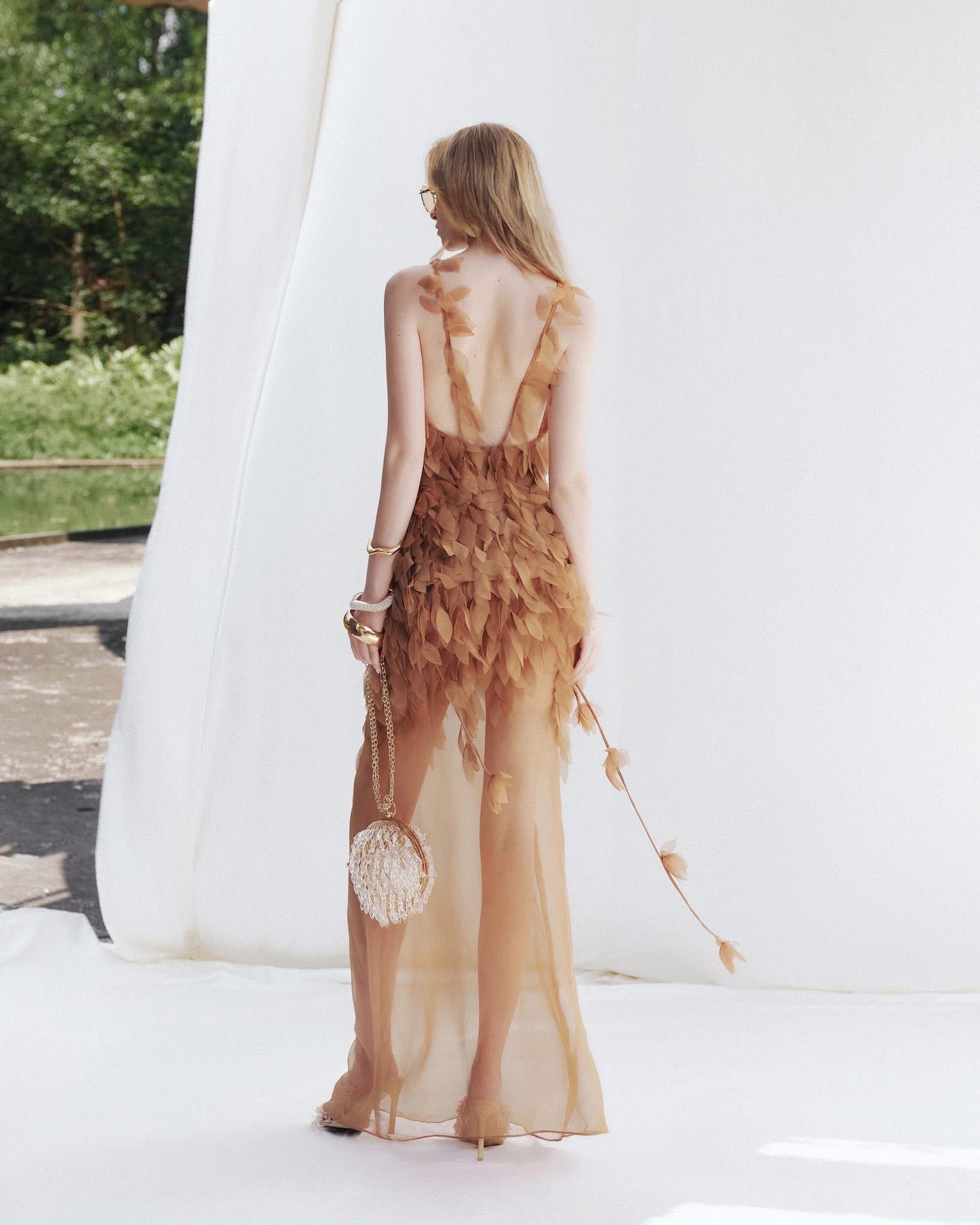 MUSTHAVE Fairycore Elegant Brown Olivia Lace Midi Dress