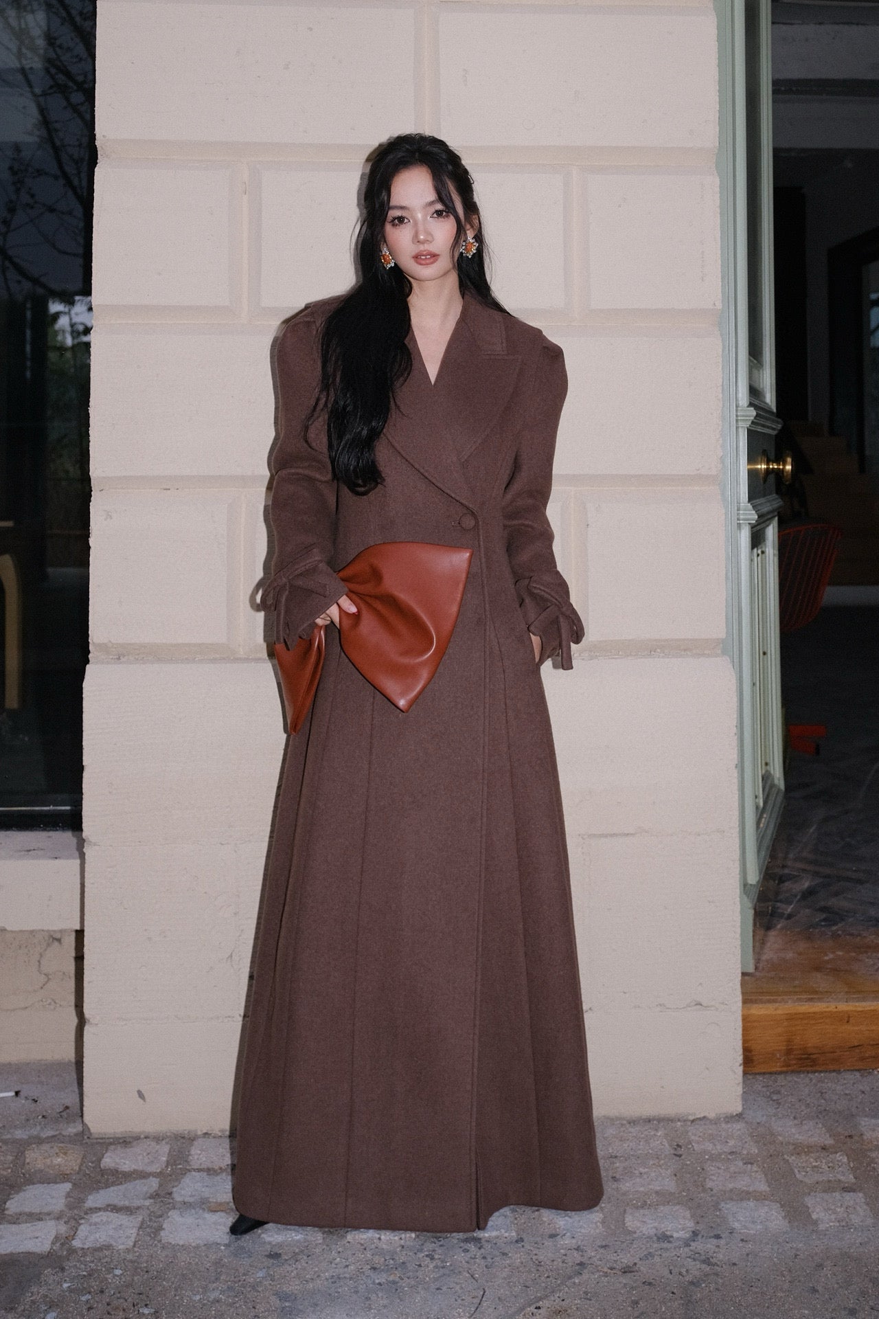 Maison Wester Brown Wool Coat