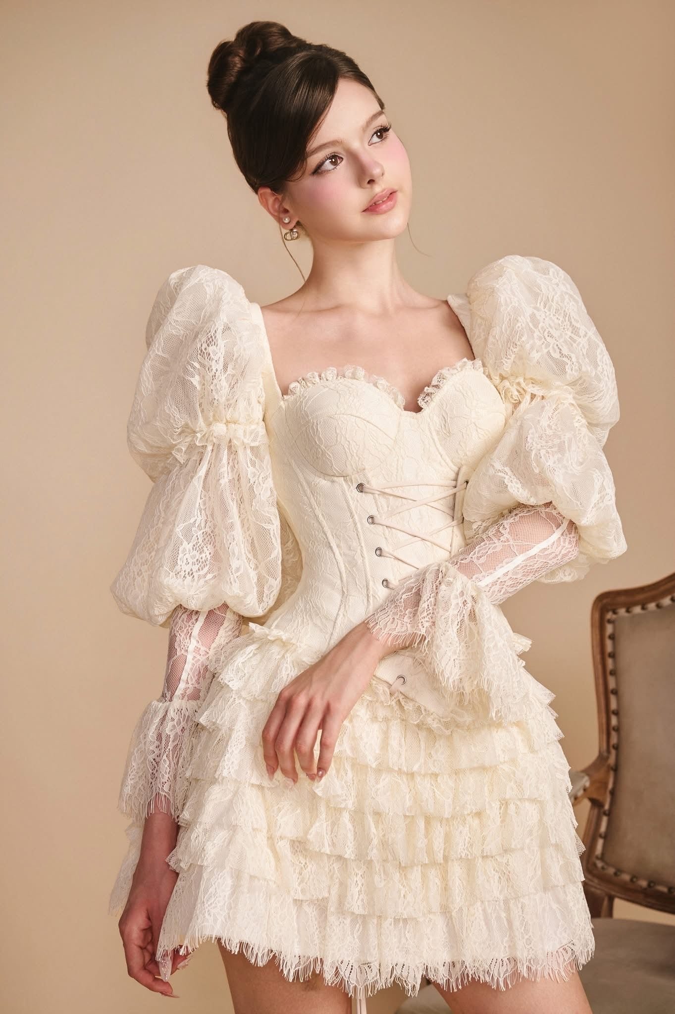 SISSY NATION Sweet Elegant Fairycore White J'adore Corset Top & Skirt